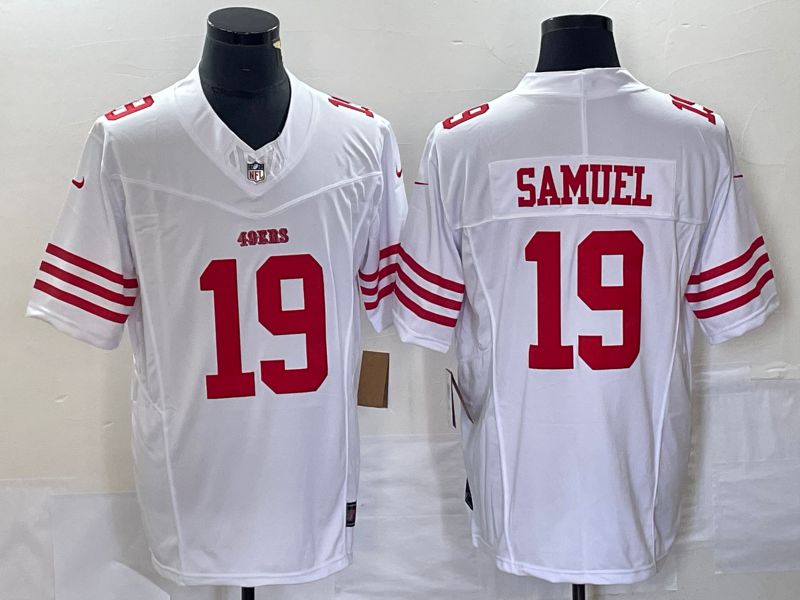 Men San Francisco 49ers #19 Samuel White 2023 Nike Vapor Limited NFL Jersey style 2